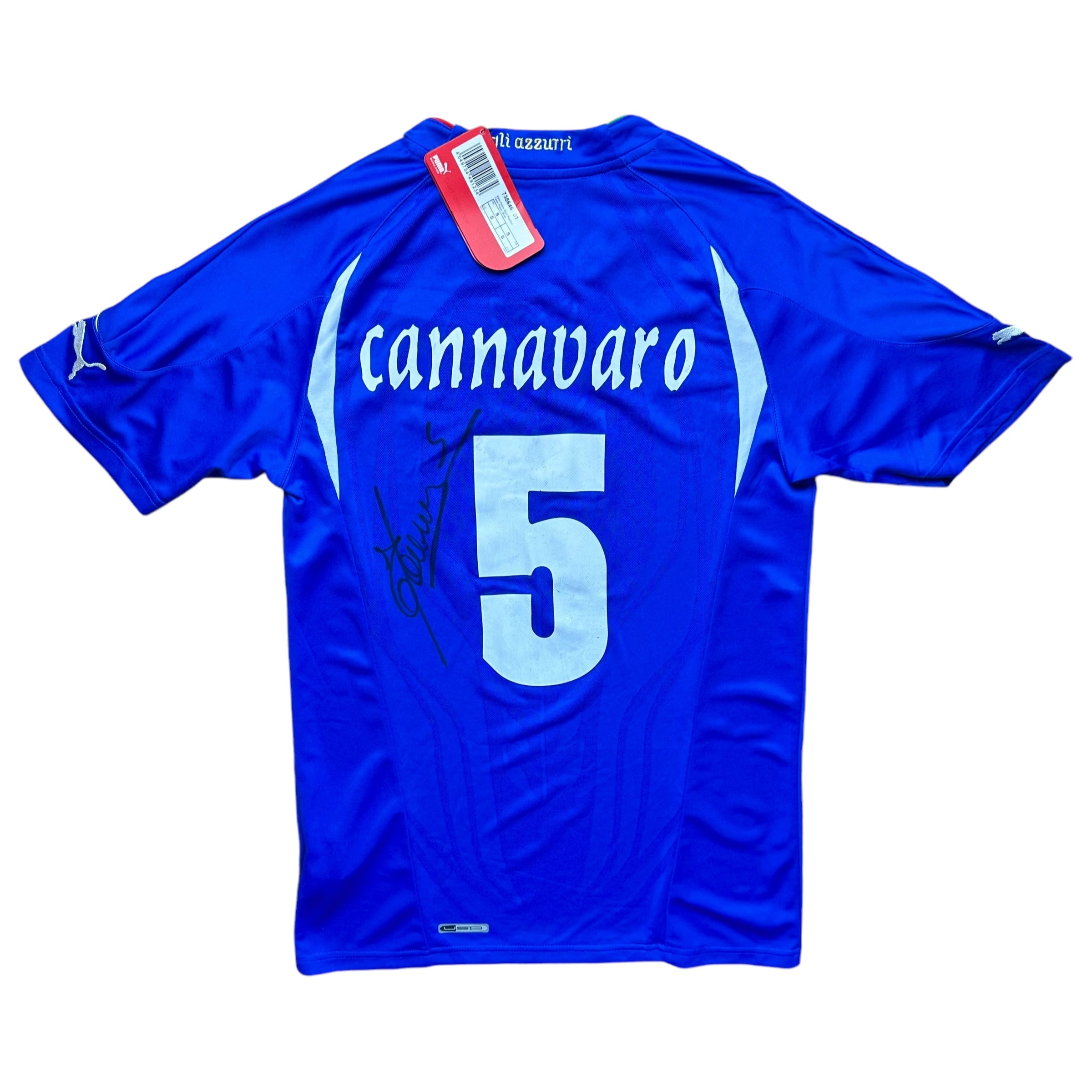 Italy Signed 2010 Home Shirt (S) Cannavaro #5 BNWT