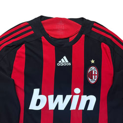 Ac Milan 2008-09 Home L/S Shirt (M) Ronaldinho #80