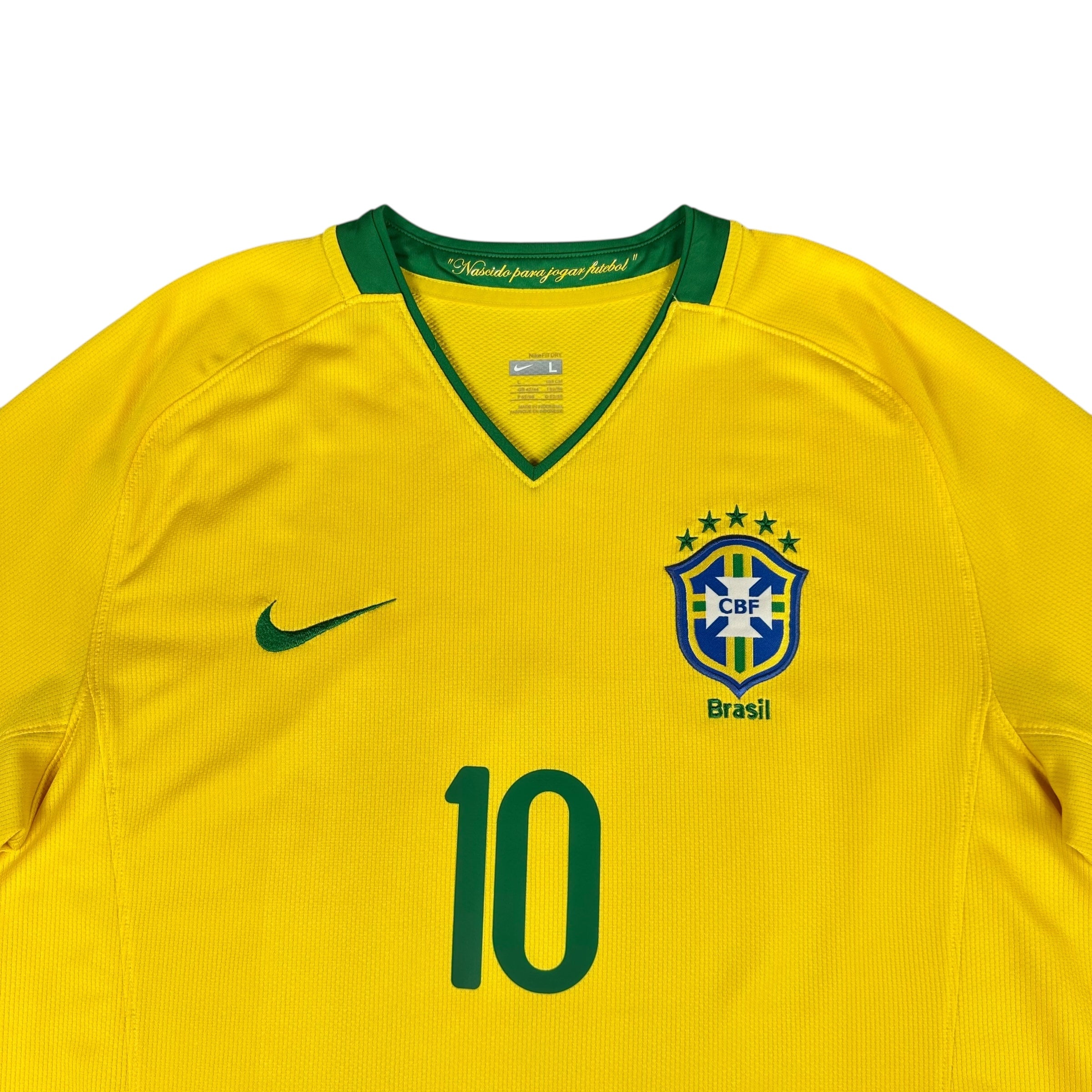Brazil 2008 Home Shirt (L) Ronaldinho #10
