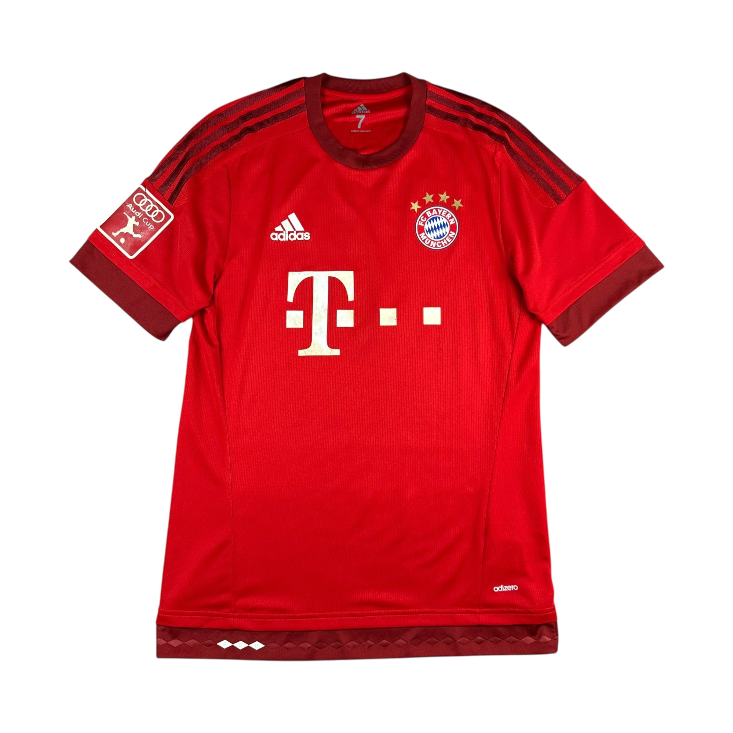 Bayern Munich 2015-16 Player-Issue/Worn Home Shirt (L) Ribery #7