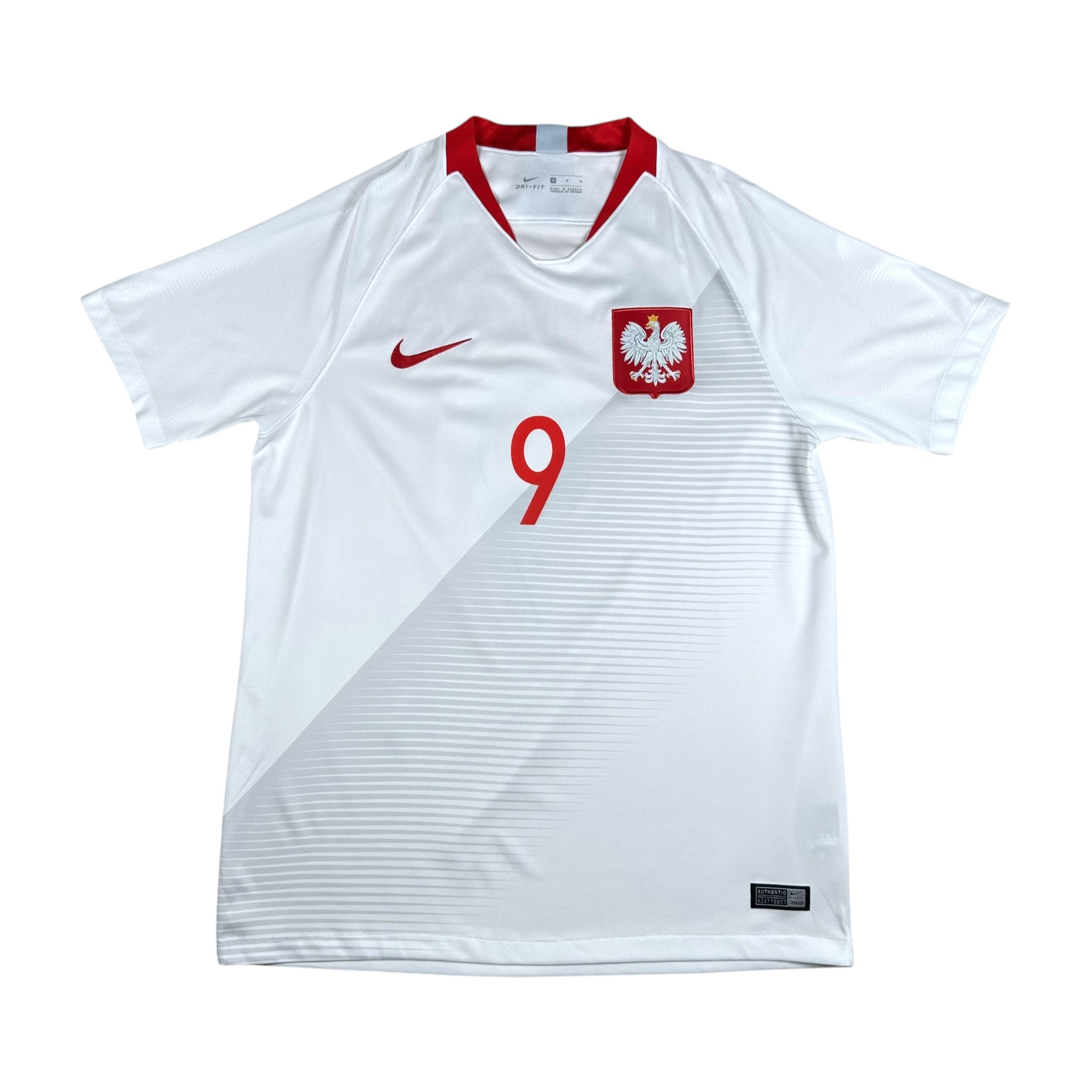 Poland 2018 Home Shirt (M) Lewandowski #9