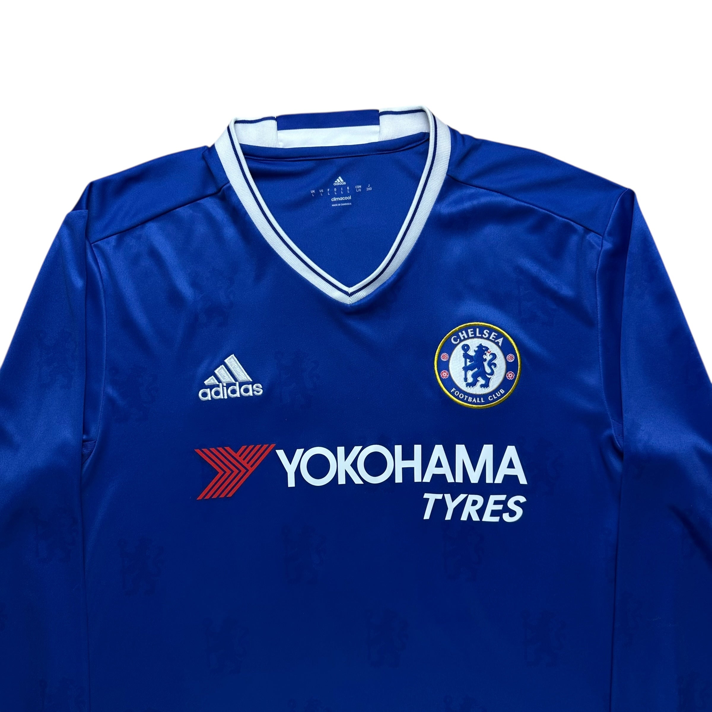 Chelsea 2016-17 Home L/S Shirt (L) Hazard #10