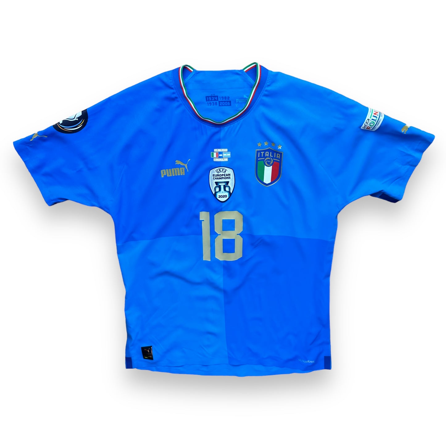 Italy 2022 Home Shirt (S) Barella #18