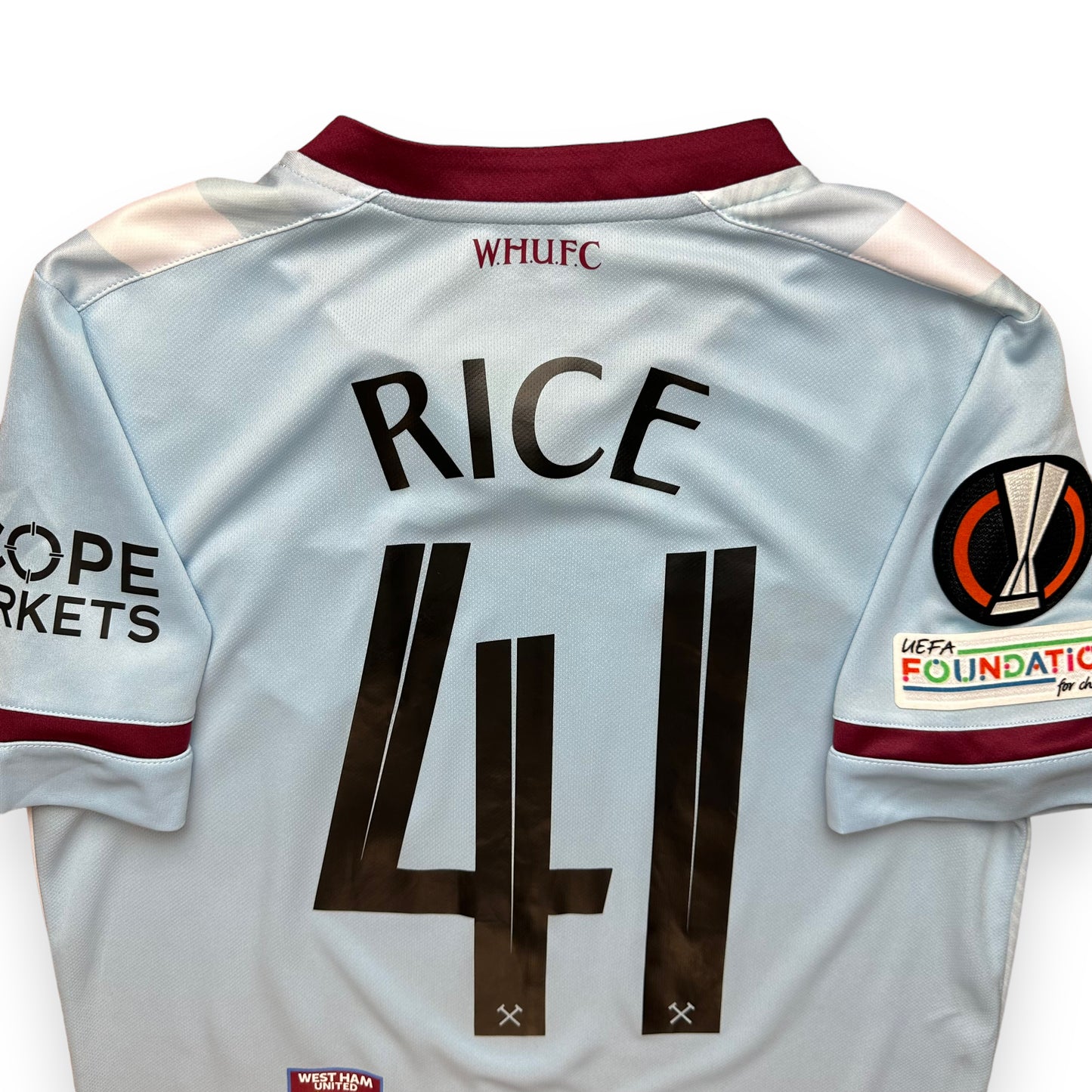 West Ham 2021-22 Away Shirt (S) Rice #41