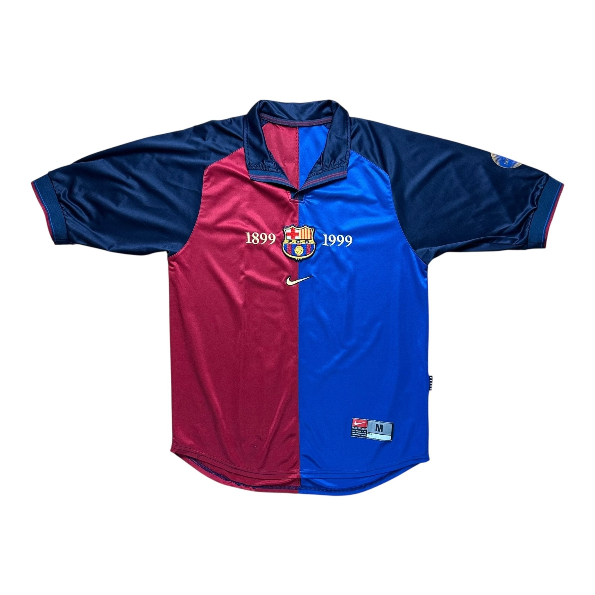 Barcelona 1999 - 00 Home Shirt (M) Rivaldo 10 - Kitplug
