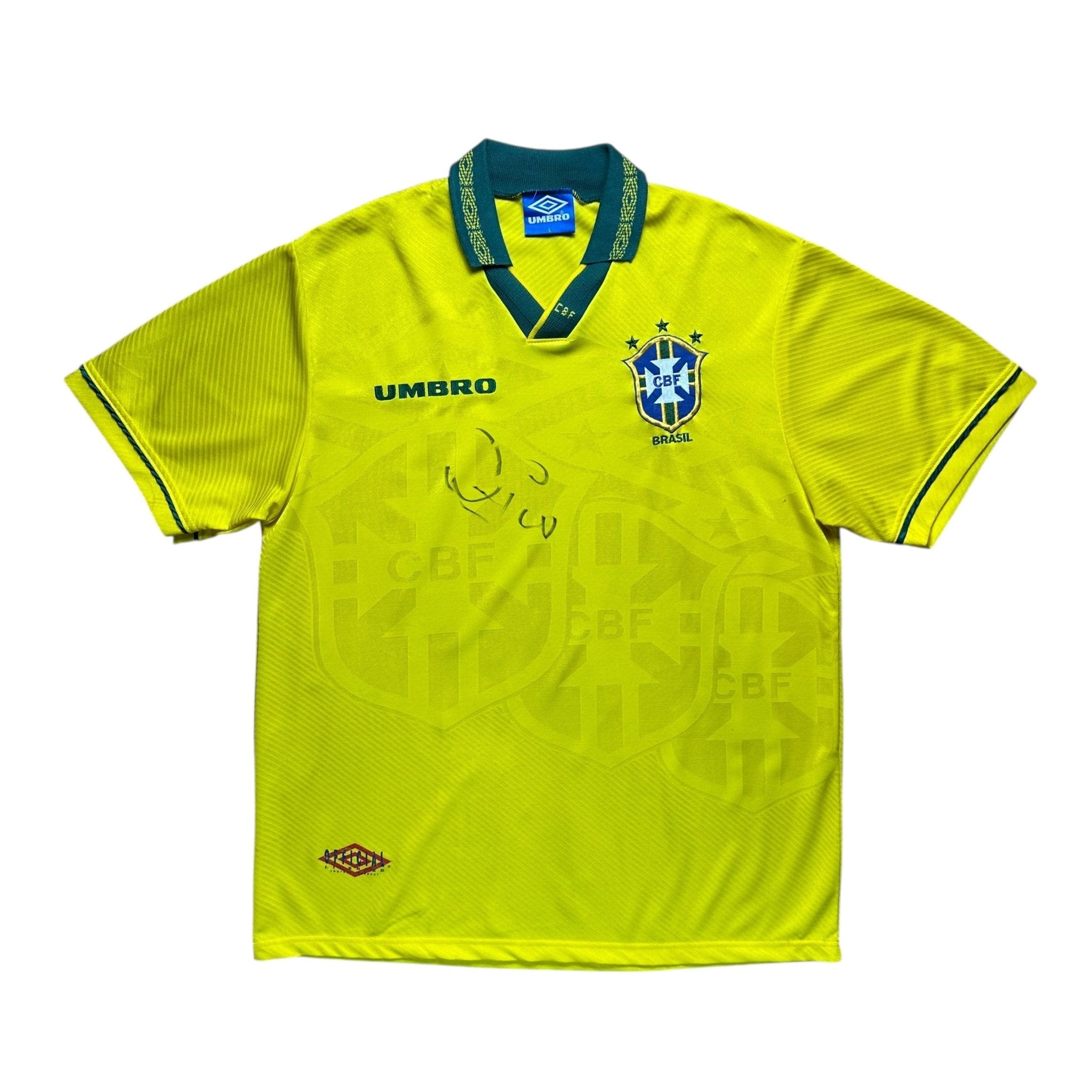 Brazil 1994 Home Shirt (L) *Signed by Zico - Kitplug
