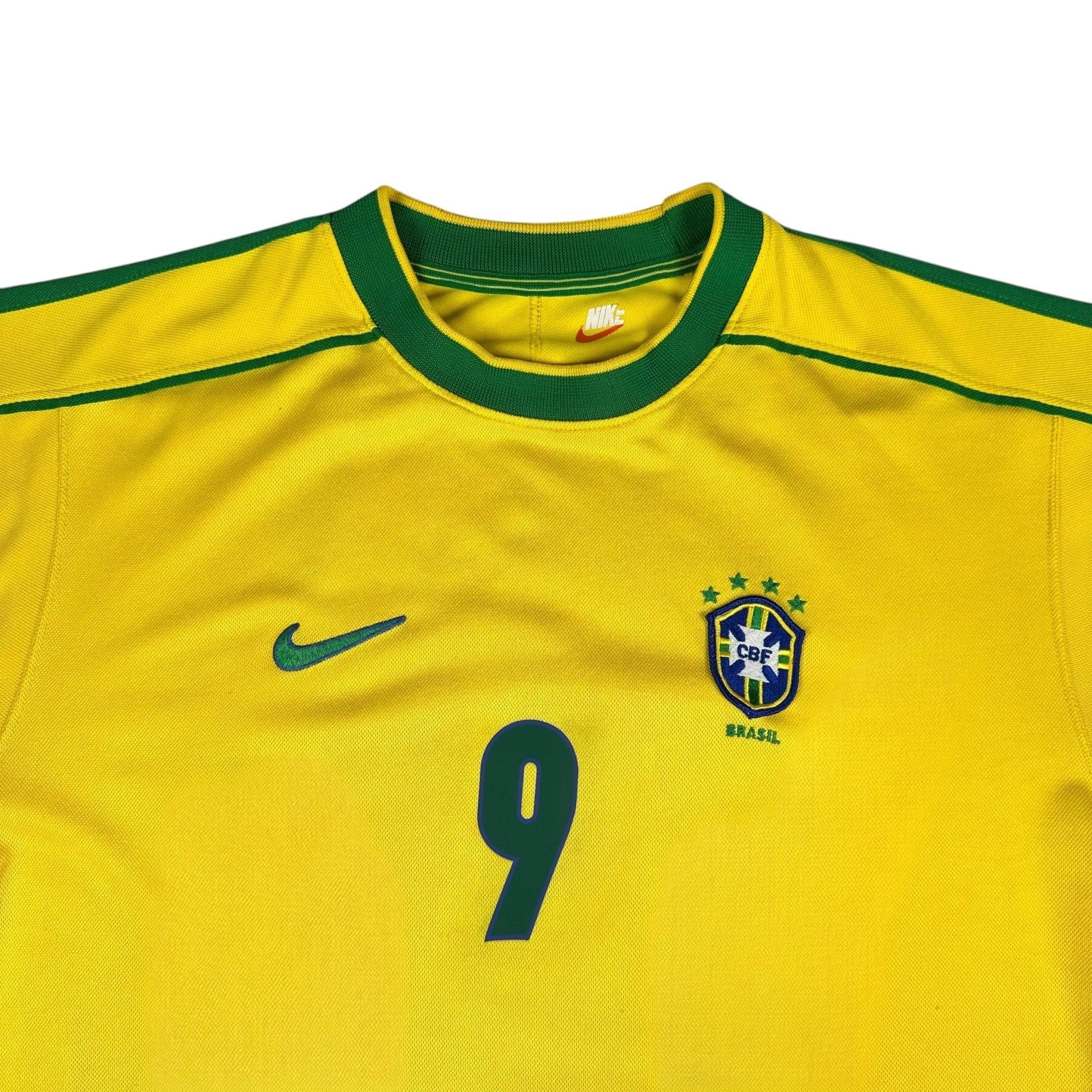 Brazil 1998 Home Shirt (L) Ronaldo 9 - Kitplug