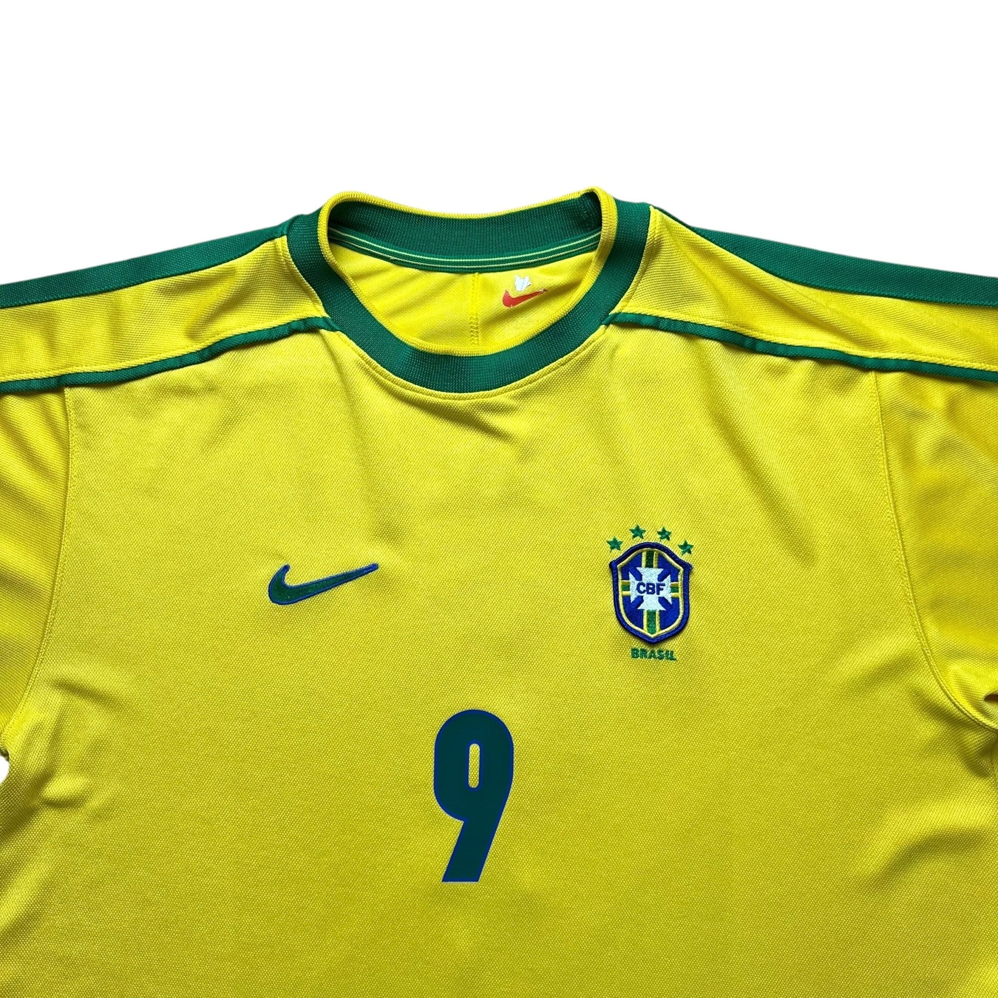 Brazil 1998 Home Shirt (L) Ronaldo 9 - Kitplug