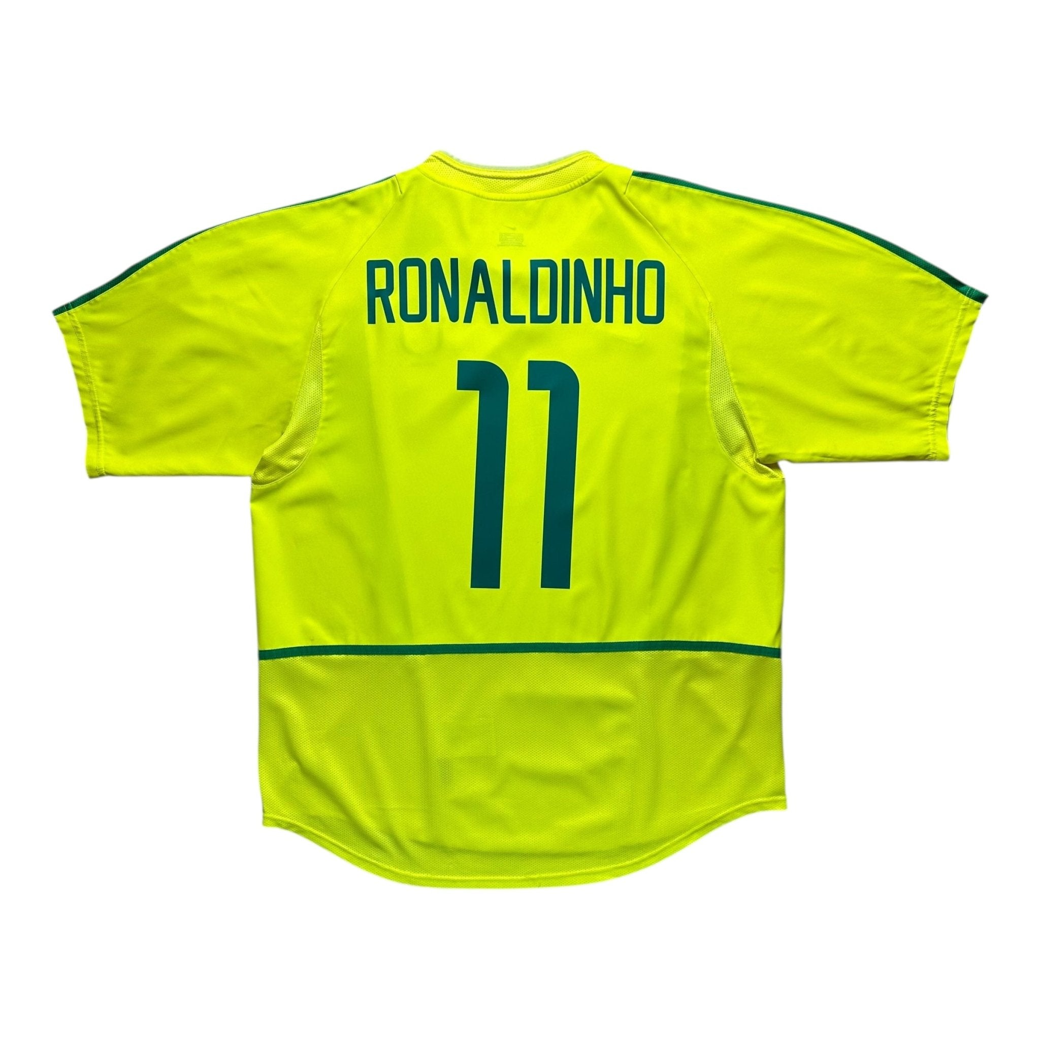Brazil 2002 Home Shirt (L) Ronaldinho 11 - Kitplug