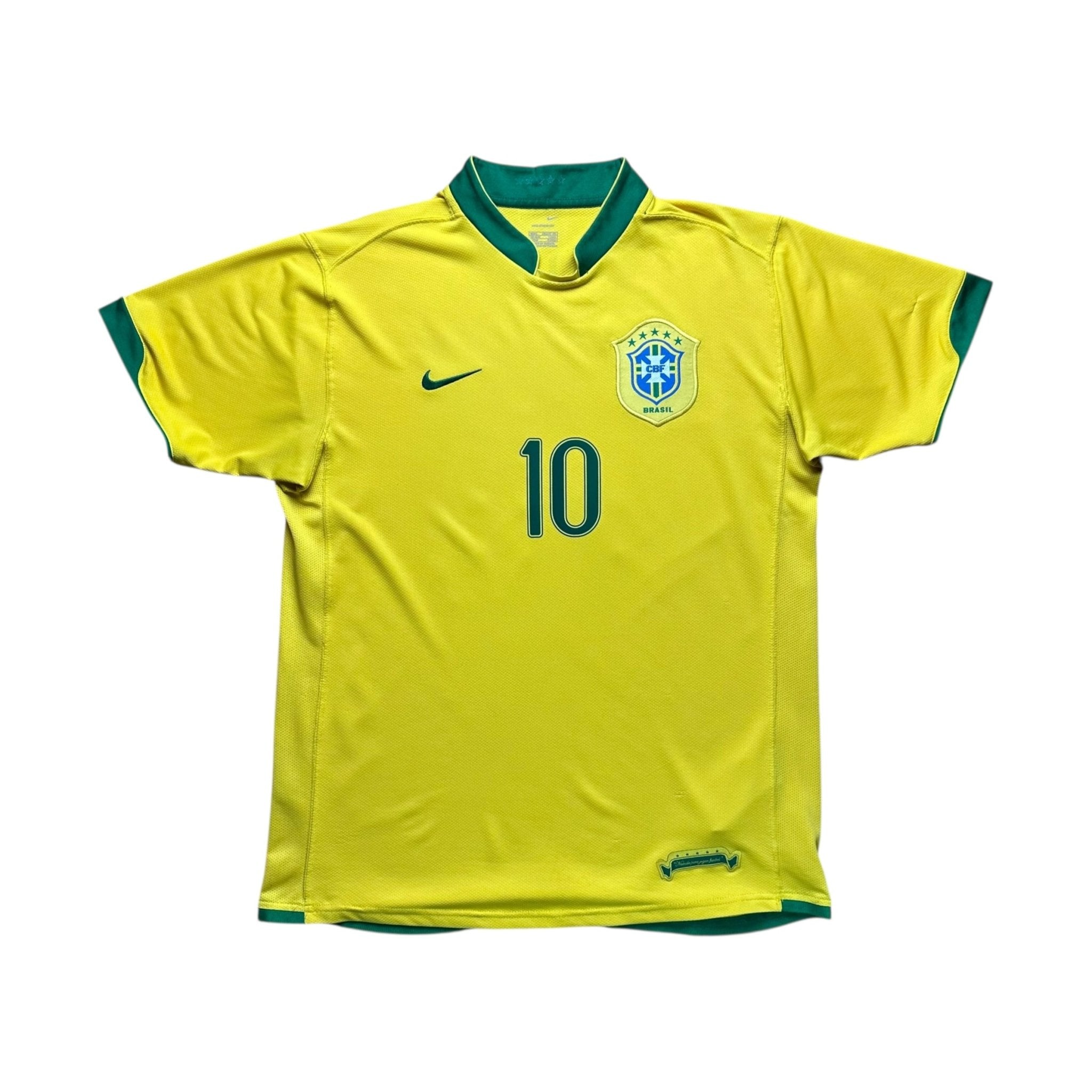 Brazil 2006 Home Shirt (M) Ronaldinho 10 - Kitplug