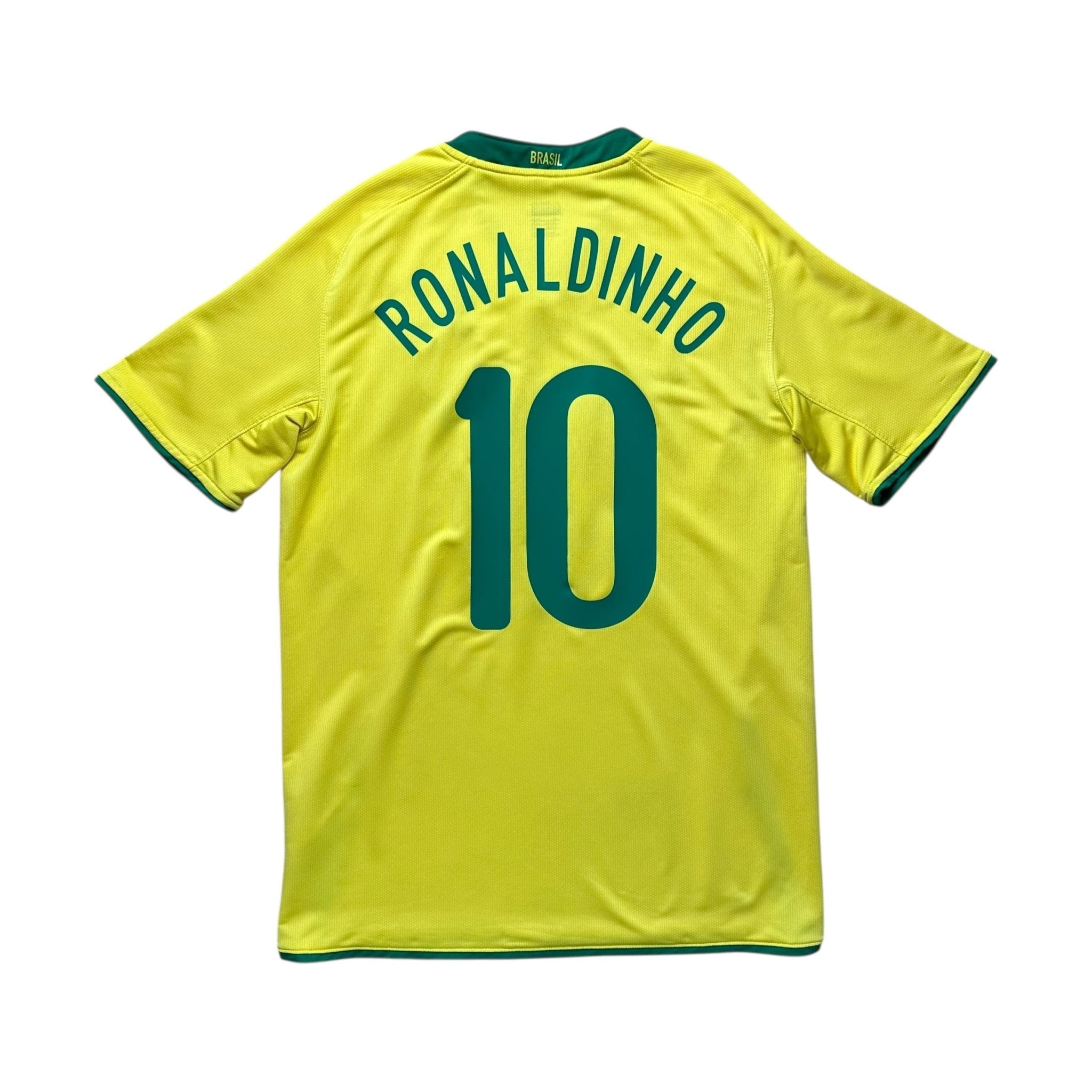 Brazil 2008 Home Shirt (M) Ronaldinho 10 - Kitplug