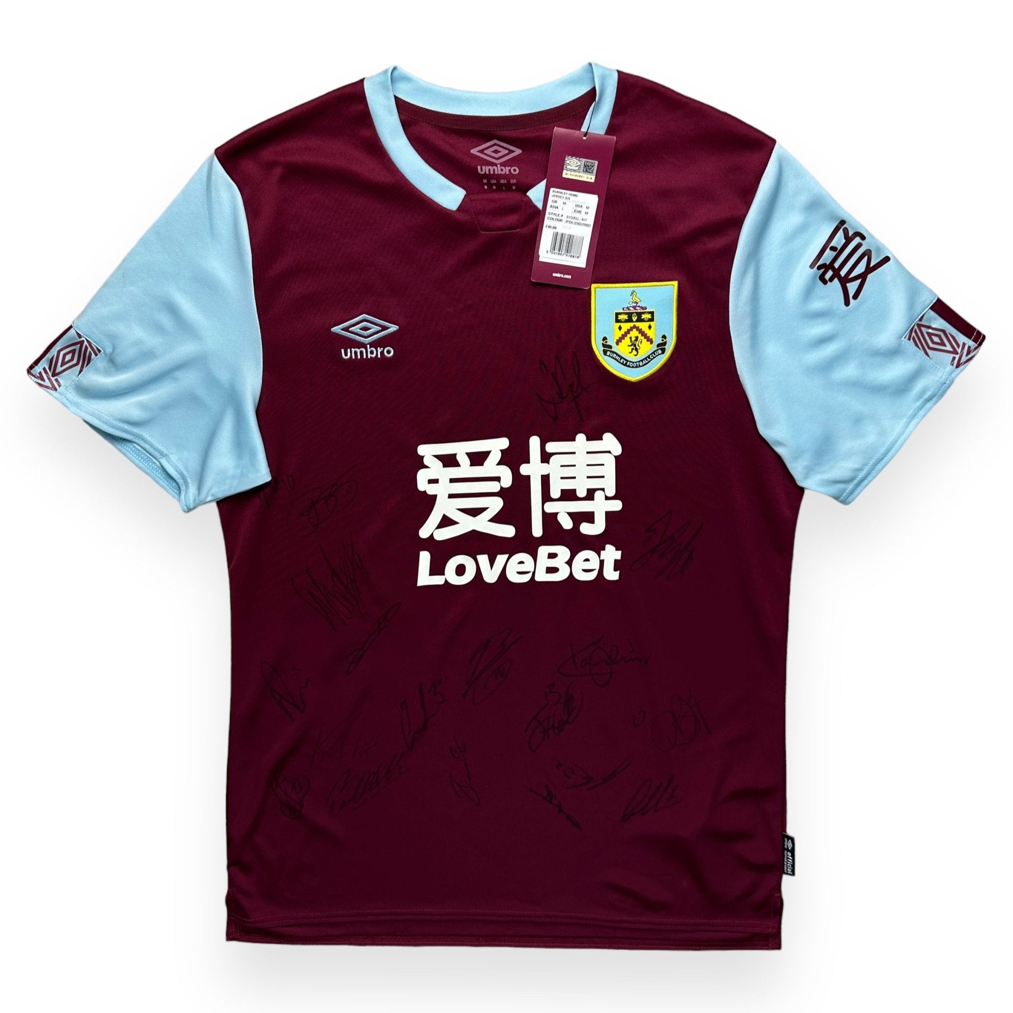 Burnley 2019 - 20 Home Shirt (M) *Signed By Squad - Kitplug