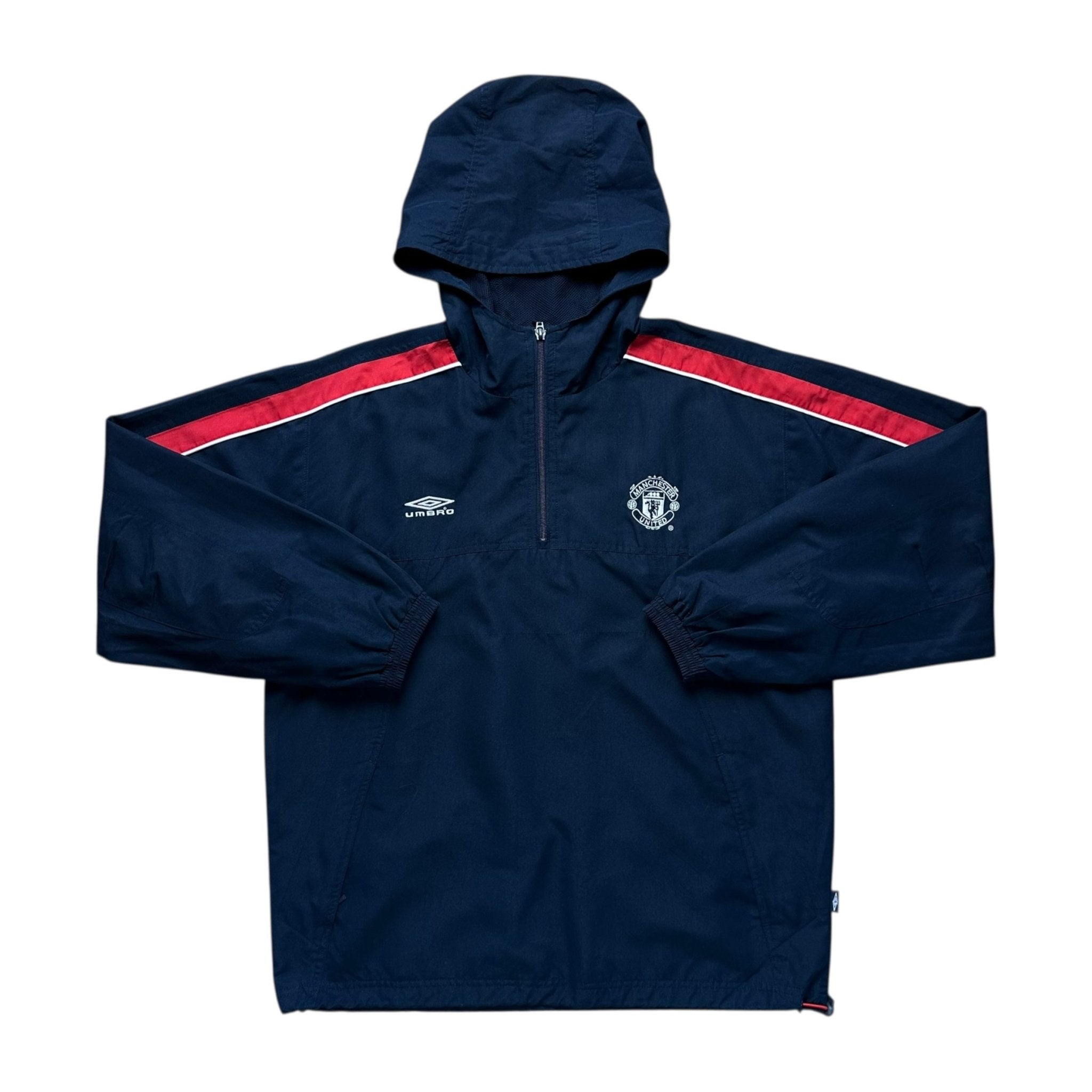Manchester United 2000 - 02 Training 1/4 Zip Hooded Jacket (S) - Kitplug