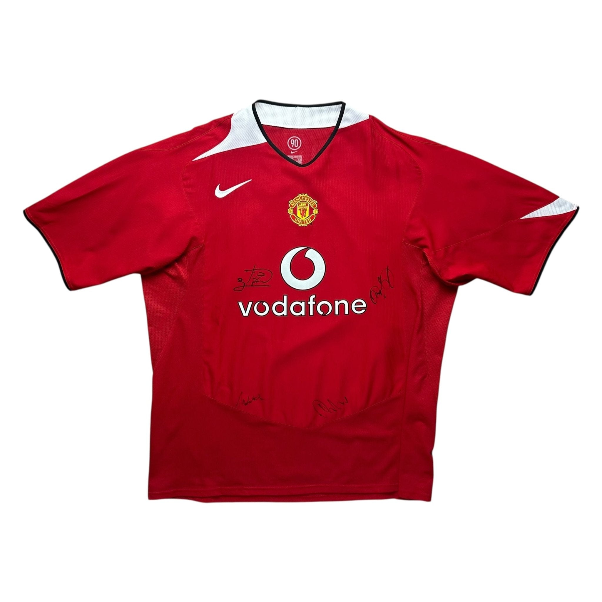 Manchester United 2004 - 06 Home Shirt (XXL) *Signed by squad Scholes 18 - Kitplug