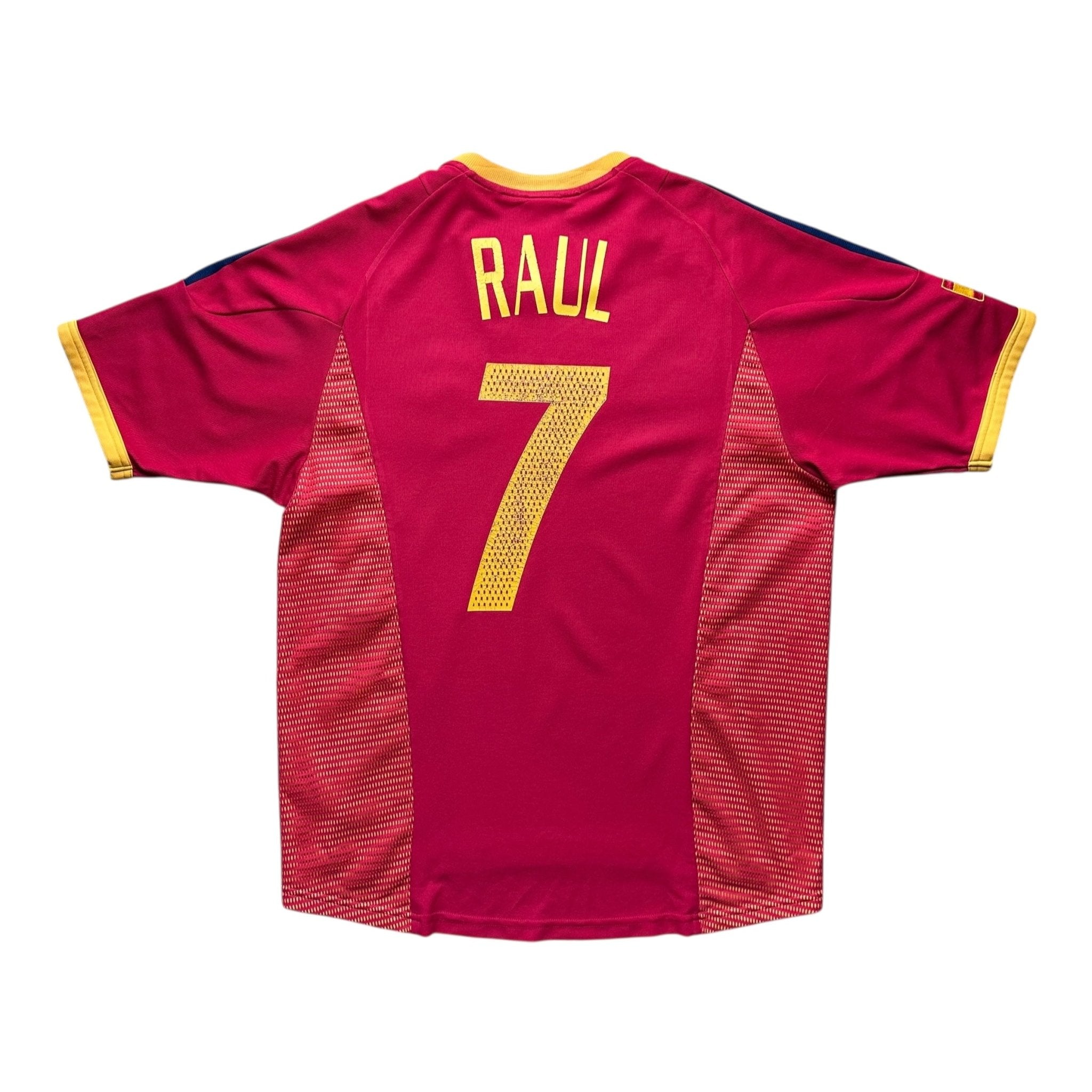 Spain 2002 Home Shirt (M) Raul 7 - Kitplug