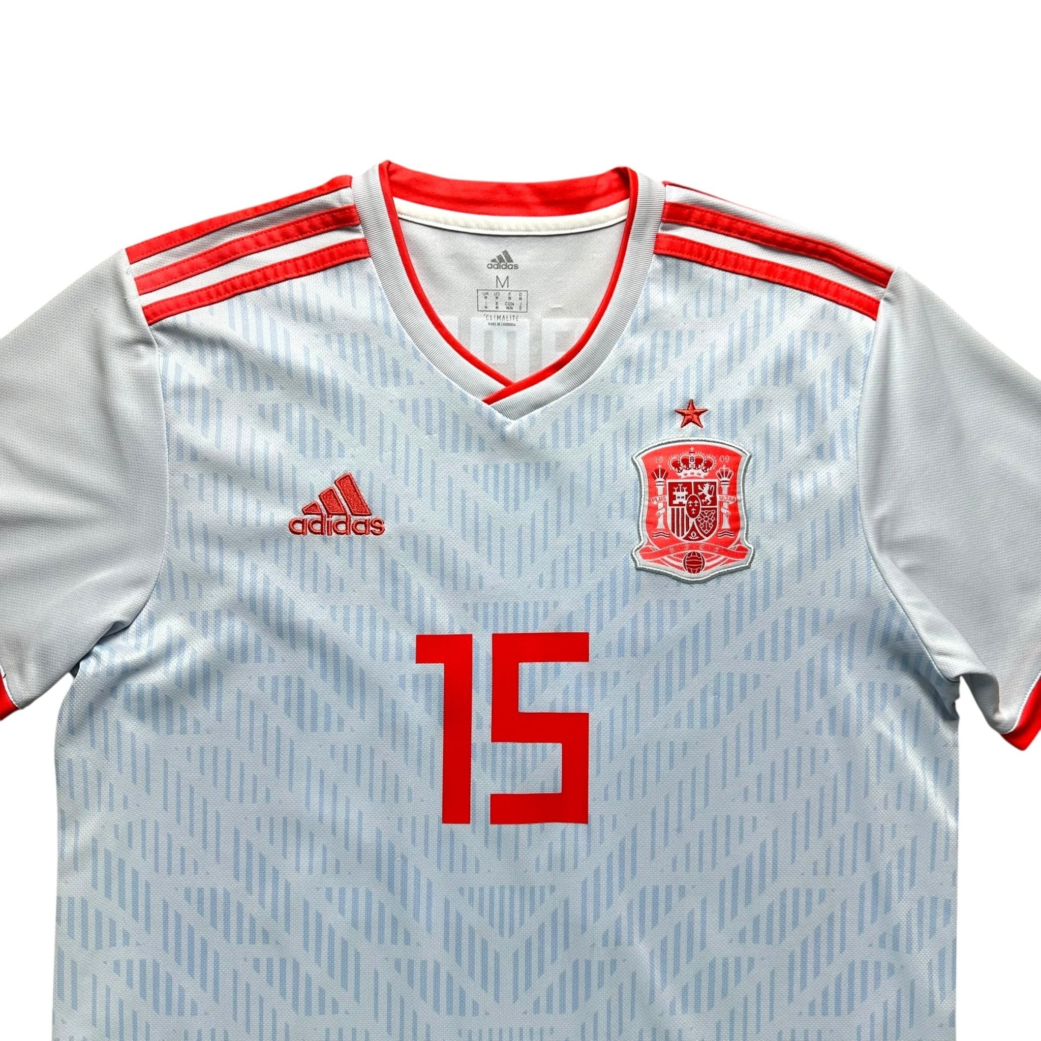 Spain 2018 Away Shirt (M) Ramos 15 - Kitplug
